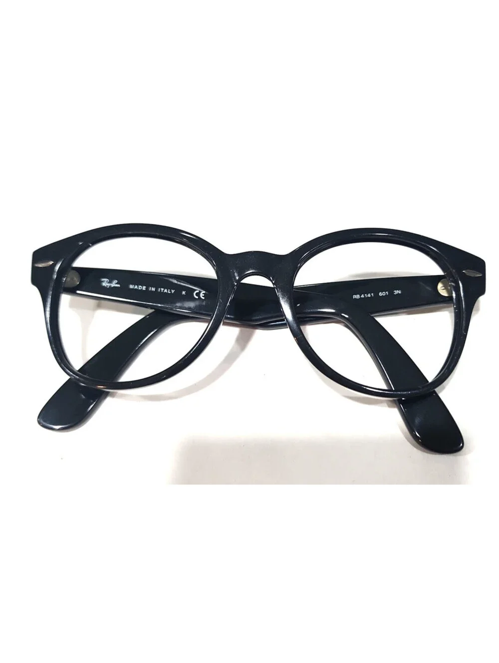 Ray Ban RB4141 601 Black Round Sunglasses Frame Italy